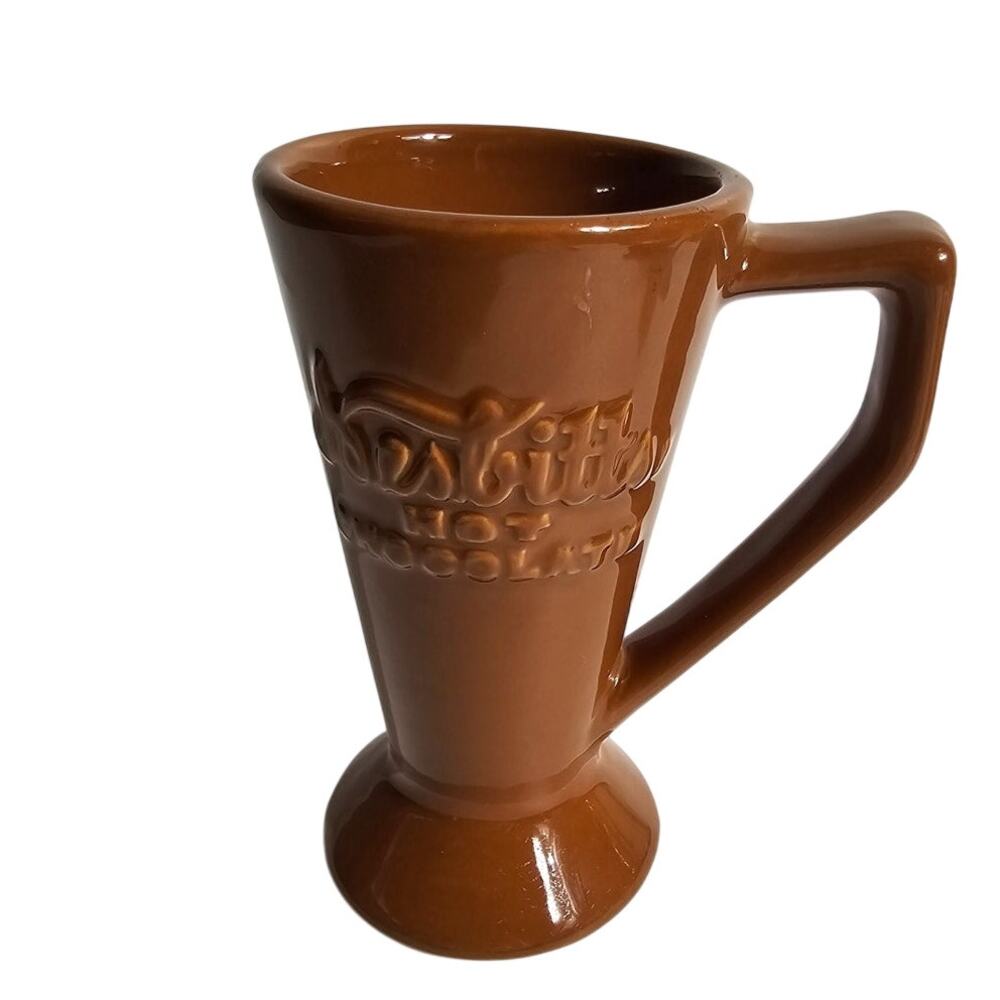 Nesbitt's Hot Chocolate mug in a glossy, rich chocolate-brown glaze 40s Vintage